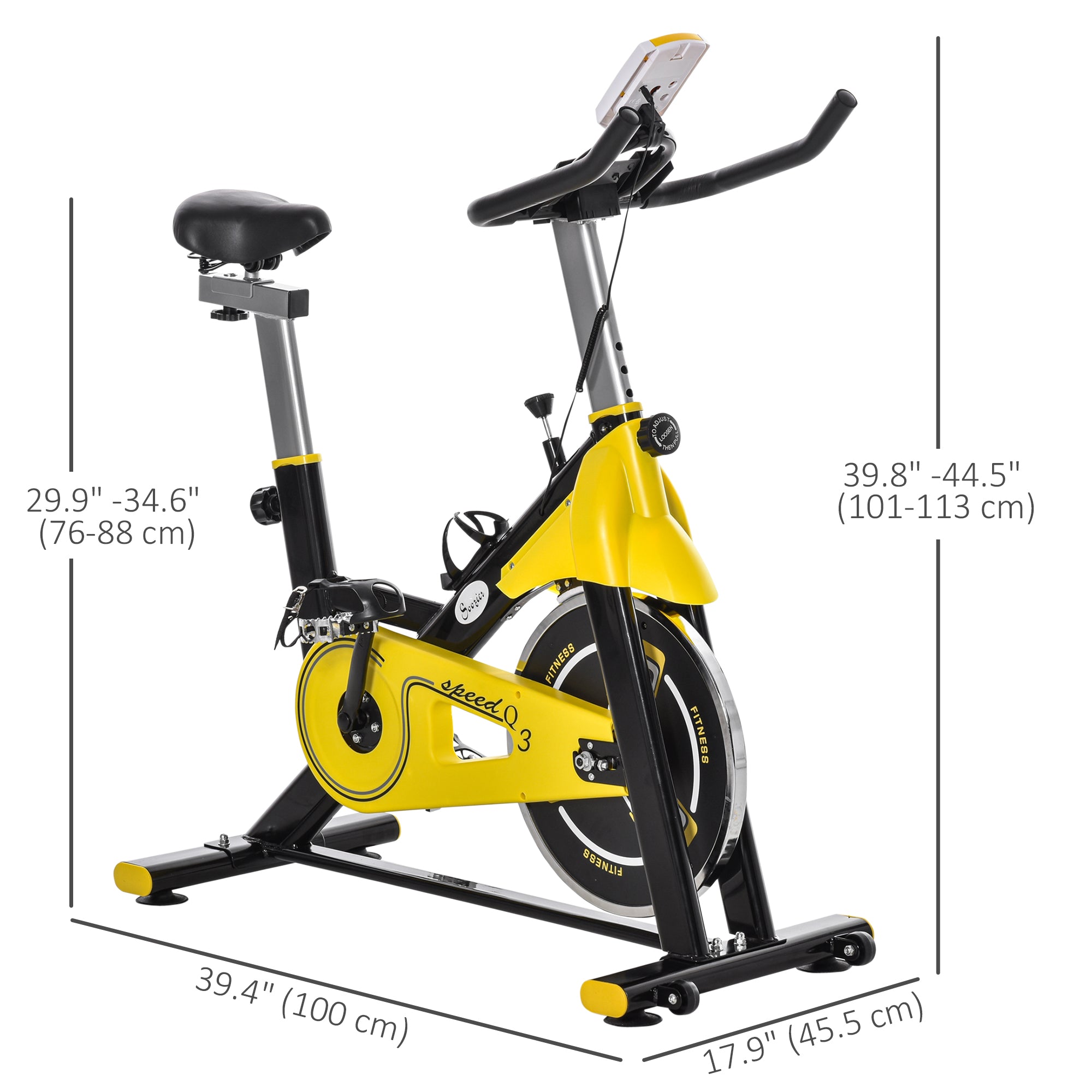 Stationary Exercise Bike, Indoor Cardio Workout Cycling Bike with Belt Drive Adjustable Resistance, Seat, Handlebar w/ LCD Display for Home Gym Exercise & Stationary Bikes at Gallery Canada