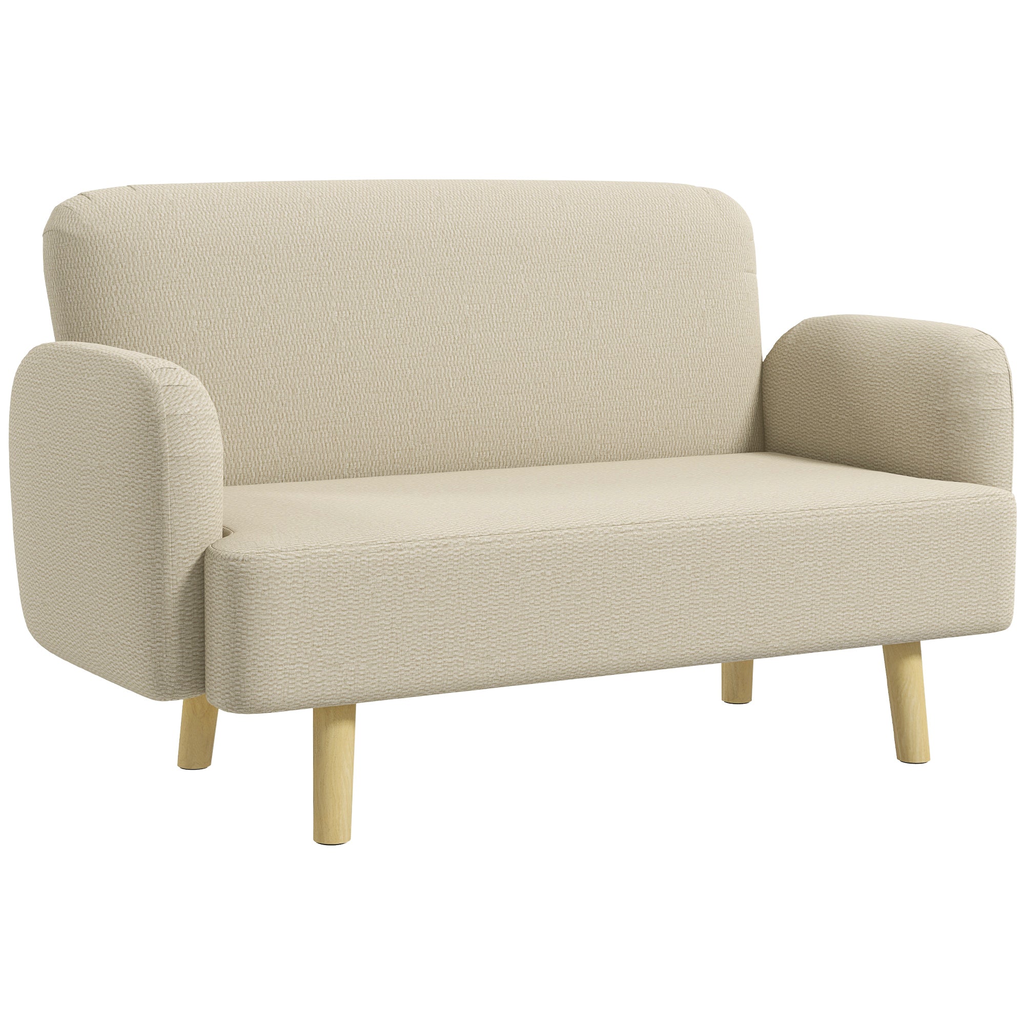 Velvet Feel Fabric 2 Seater Sofa, Small Sofa Loveseat with 8.3