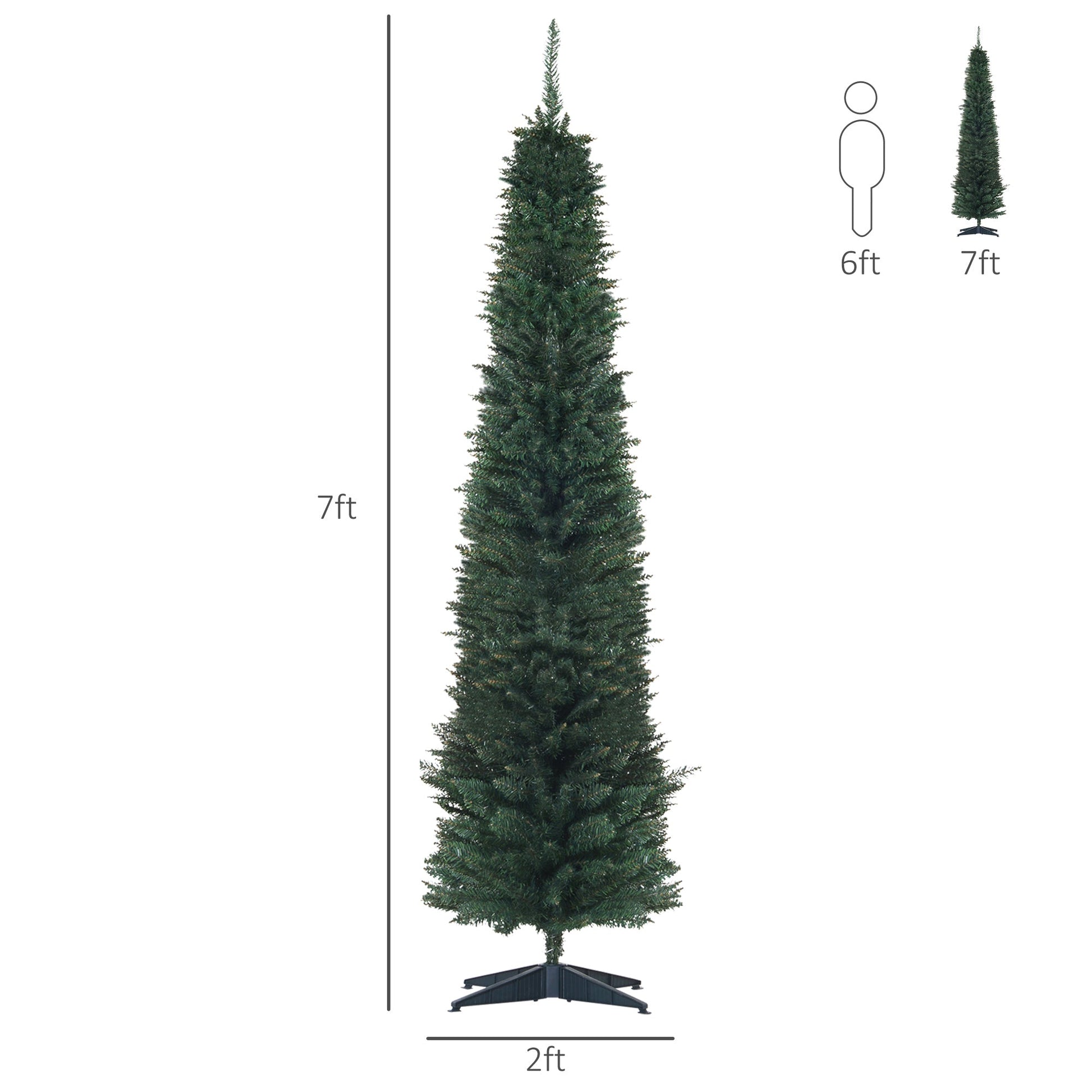 7' PVC Slim Pencil Artificial Christmas Tree 390 Branch Tips Pencil Christmas Trees   at Gallery Canada