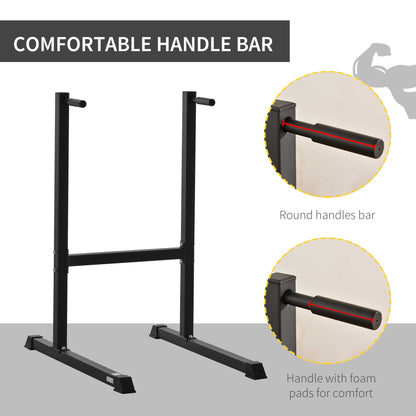 Dip Station with Padded Handles, Multifunctional Fitness Training Dip Bar for Indoor Home Gym Workout, Black Power Towers   at Gallery Canada