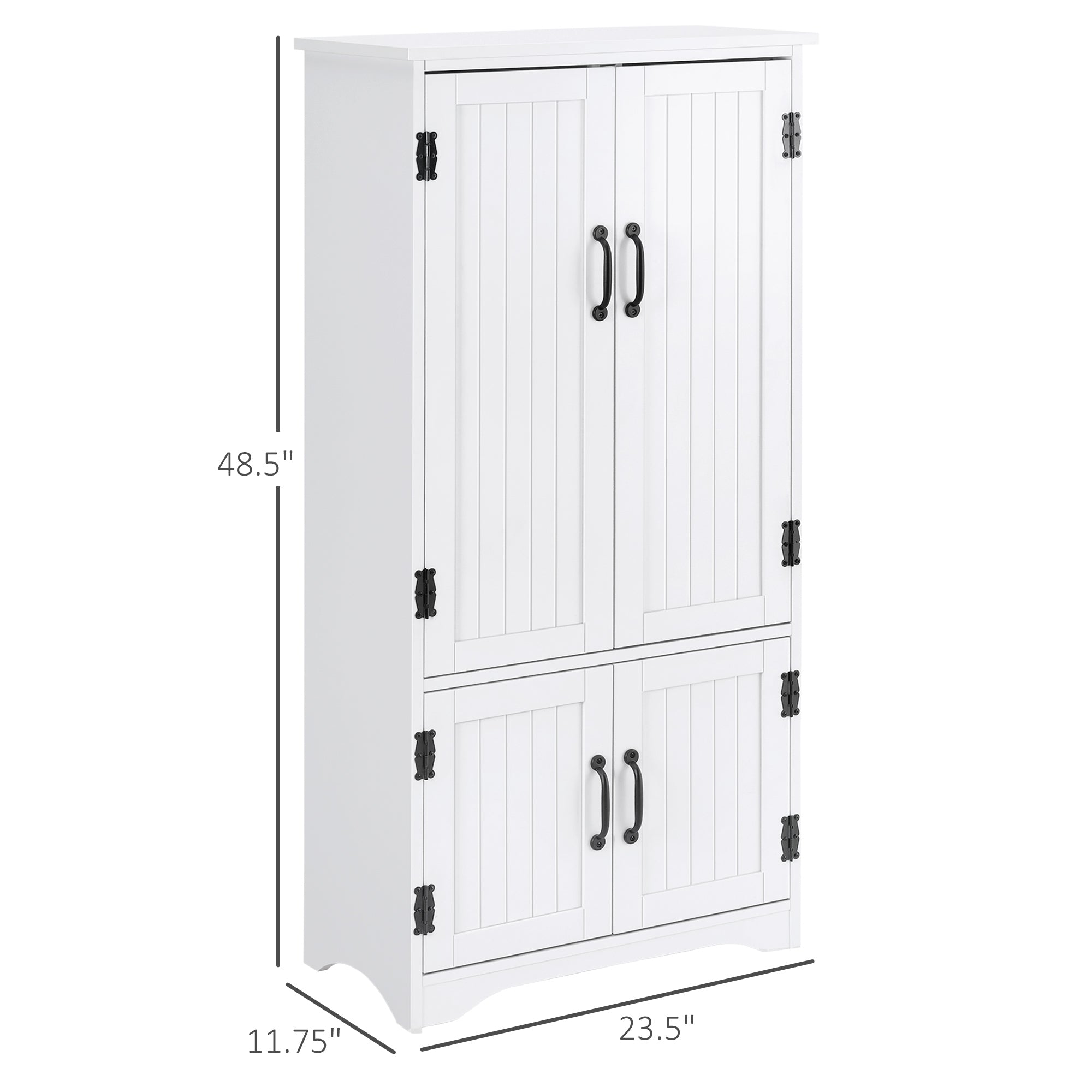 4-Door Storage Cabinet Multi-Storey Large Space Pantry with Adjustable Shelves White Kitchen Pantry Cabinets   at Gallery Canada