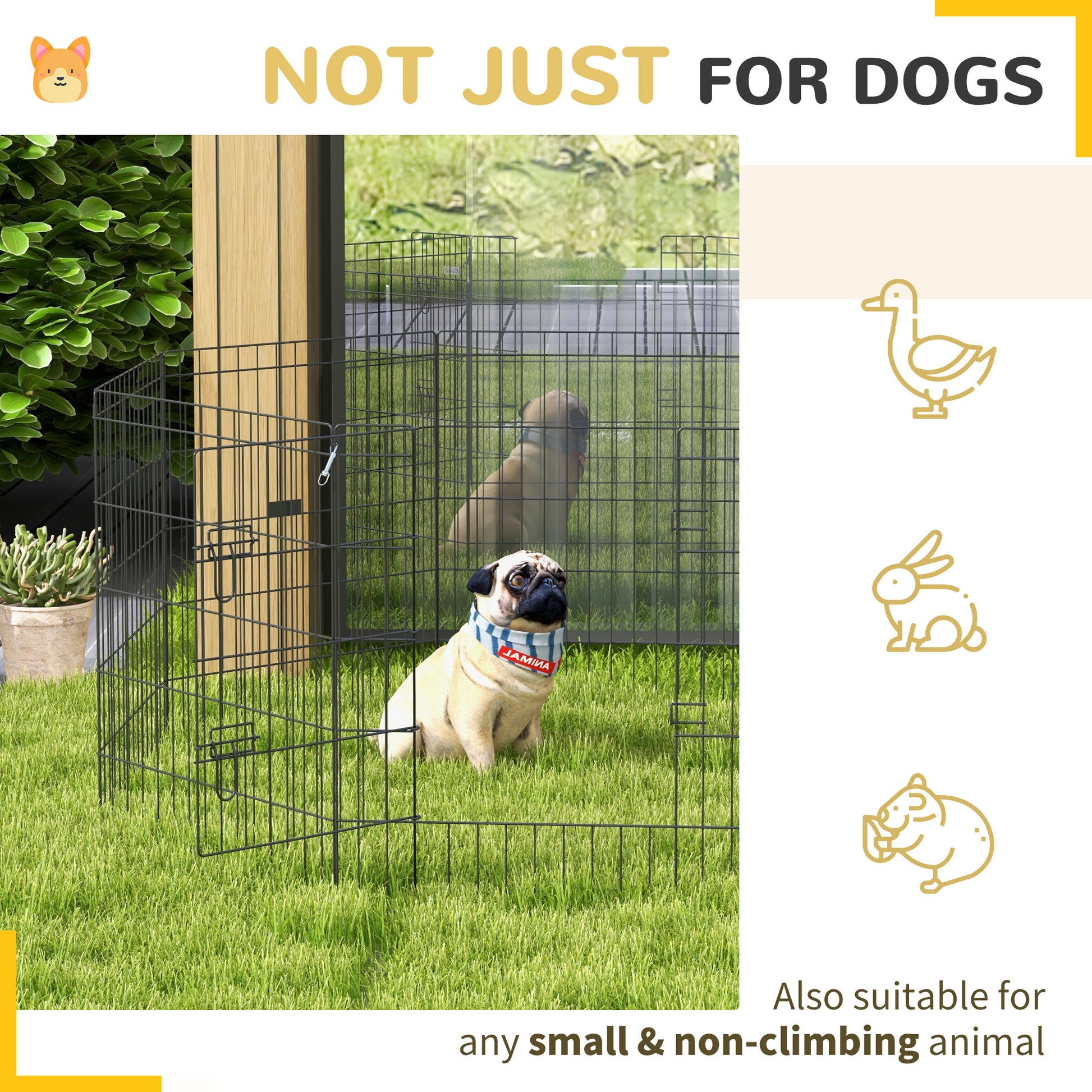 30inch Foldable Metal Exercise Pet Playpen Backyard Dog Puppy Kennel Cage 8 Panel Houses, Kennels & Pens   at Gallery Canada