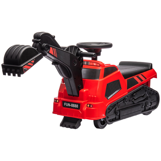 3 in 1 Ride on Excavator Bulldozer Road Roller w/ Music Red Toy Excavators at Gallery Canada