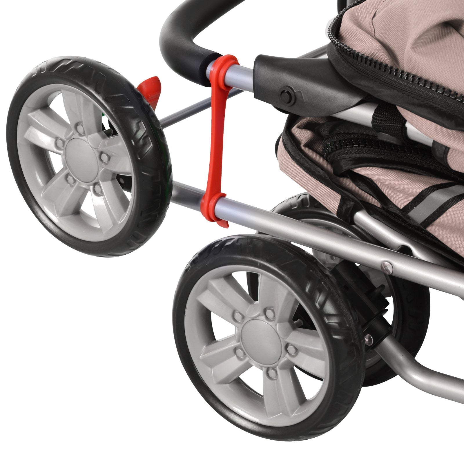 4 Wheel Dog Pet Stroller Dog Cat Carrier Folding Sunshade Canopy with Brake, Brown Dog Bike Trailers & Strollers at Gallery Canada