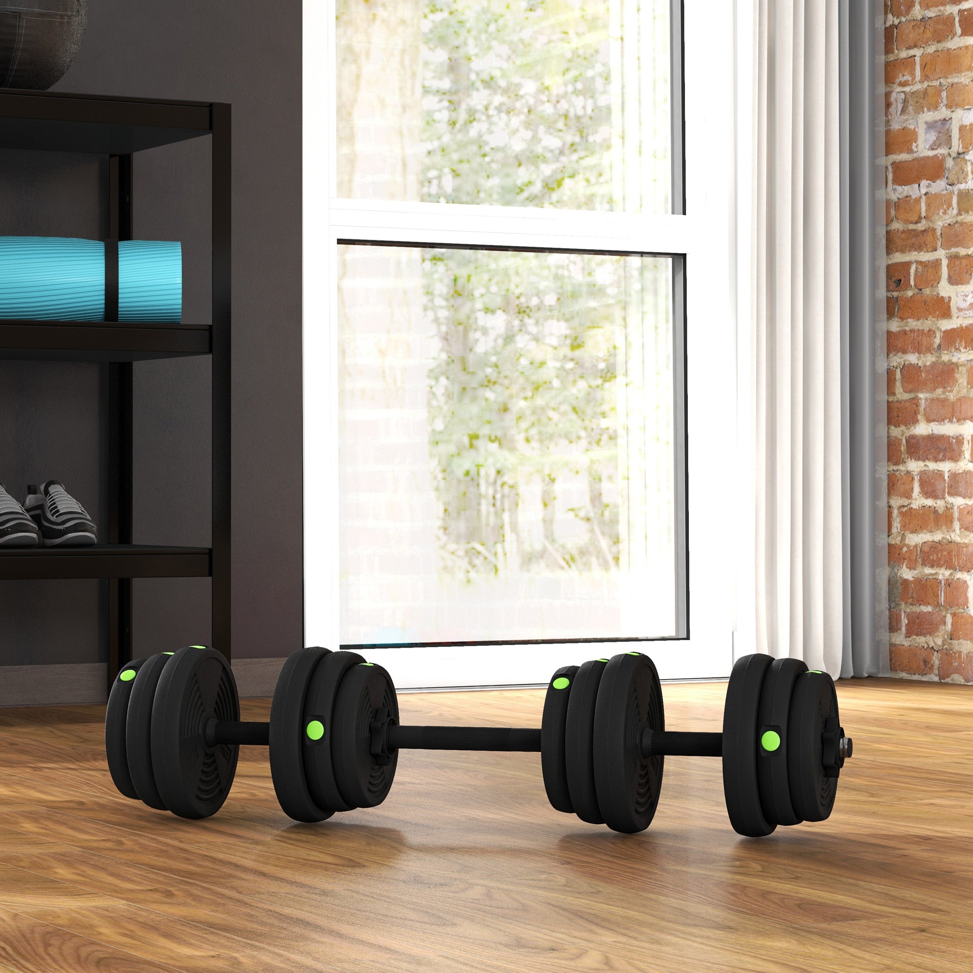 55LBS 2-in-1 Adjustable Barbell &; Dumbbells Set, Weights Set with Non-slip Handles for Men and Women Home Gym Training Dumbbells & Barbells at Gallery Canada
