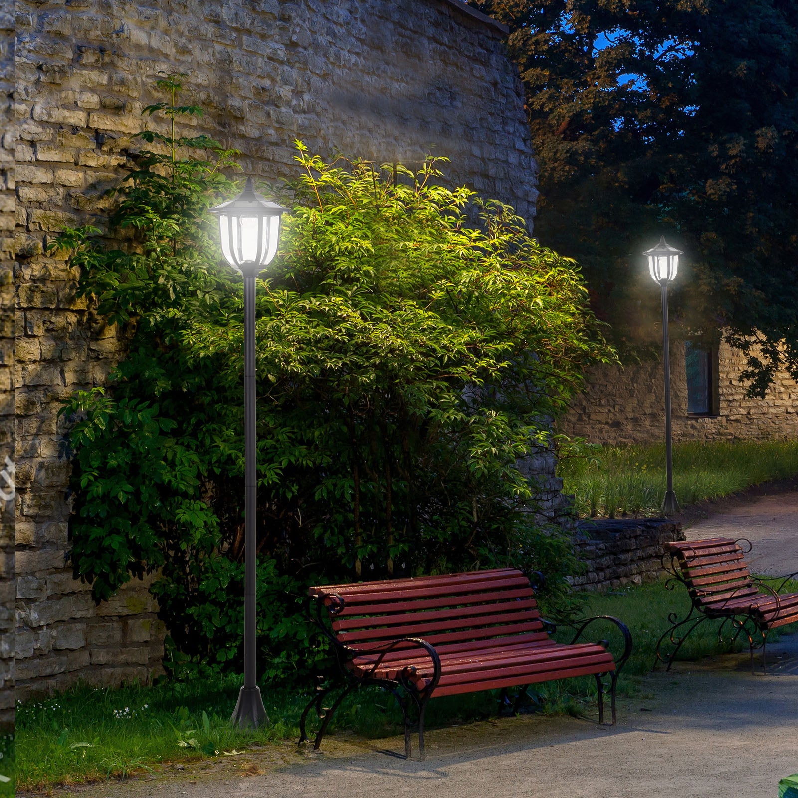Solar Torch Lights Outdoor Garden Lighting 6 LED Water-Resist Auto On/Off 6 Hours Solar Post Lamps at Gallery Canada