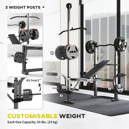 Adjustable Weight Bench with Bench Press Rack, Preacher Curl Bench, Leg Extension and Lat Pull Down Weight Benches at Gallery Canada