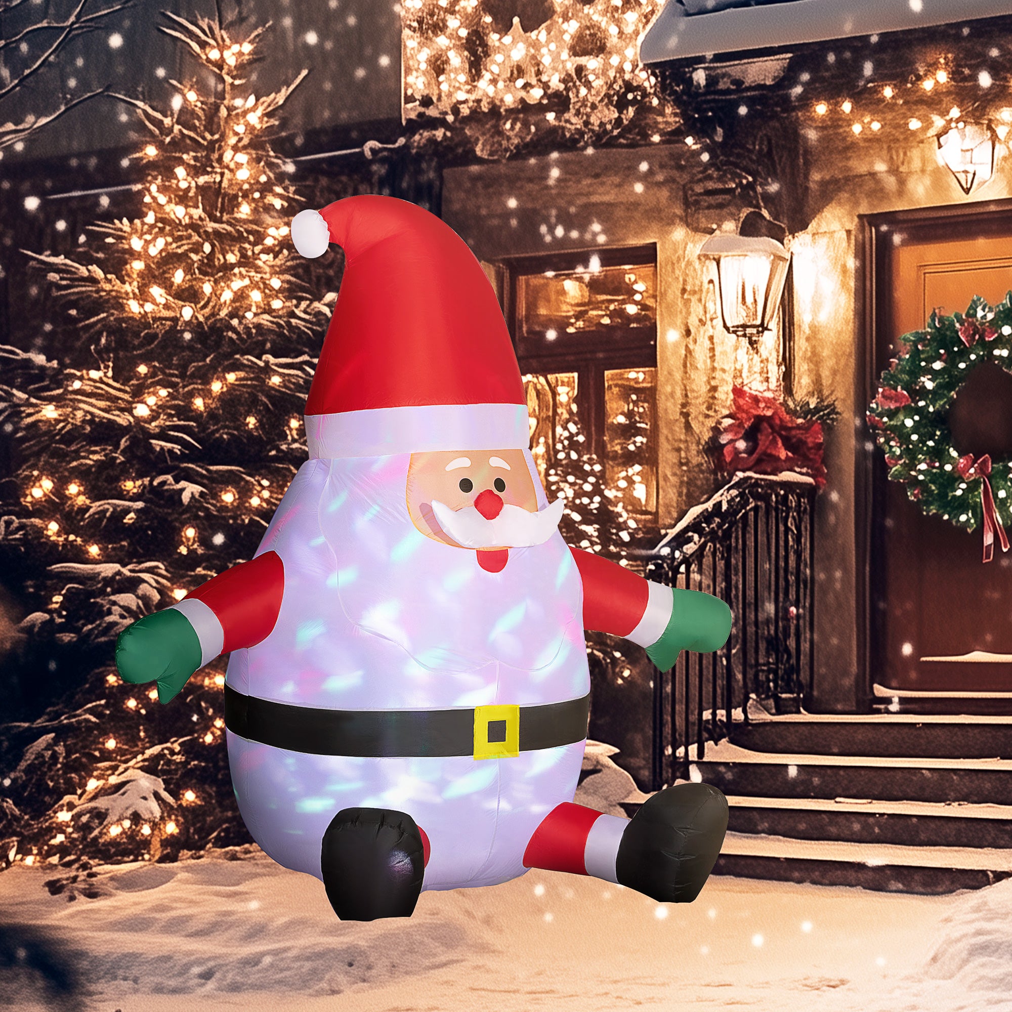 6' Blow-Up Outdoor Yard Display, Inflatable Christmas Santa Claus with Magic Ball Light for Lawn Garden Party Christmas Inflatables at Gallery Canada