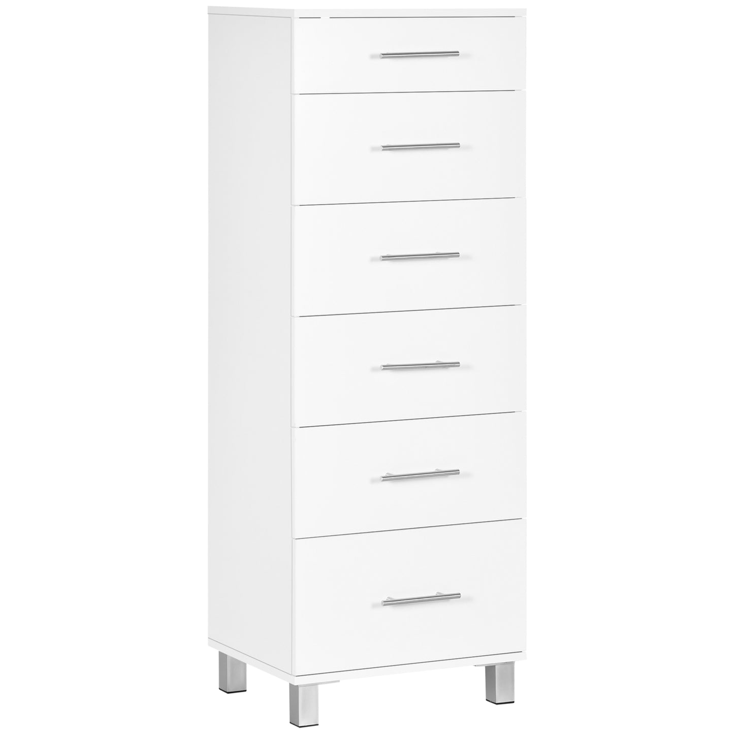 Chest of Drawers, Dresser with 6 Drawers for Bedroom, 6 Drawer Dresser for Living Room, White Storage Cabinets   at Gallery Canada