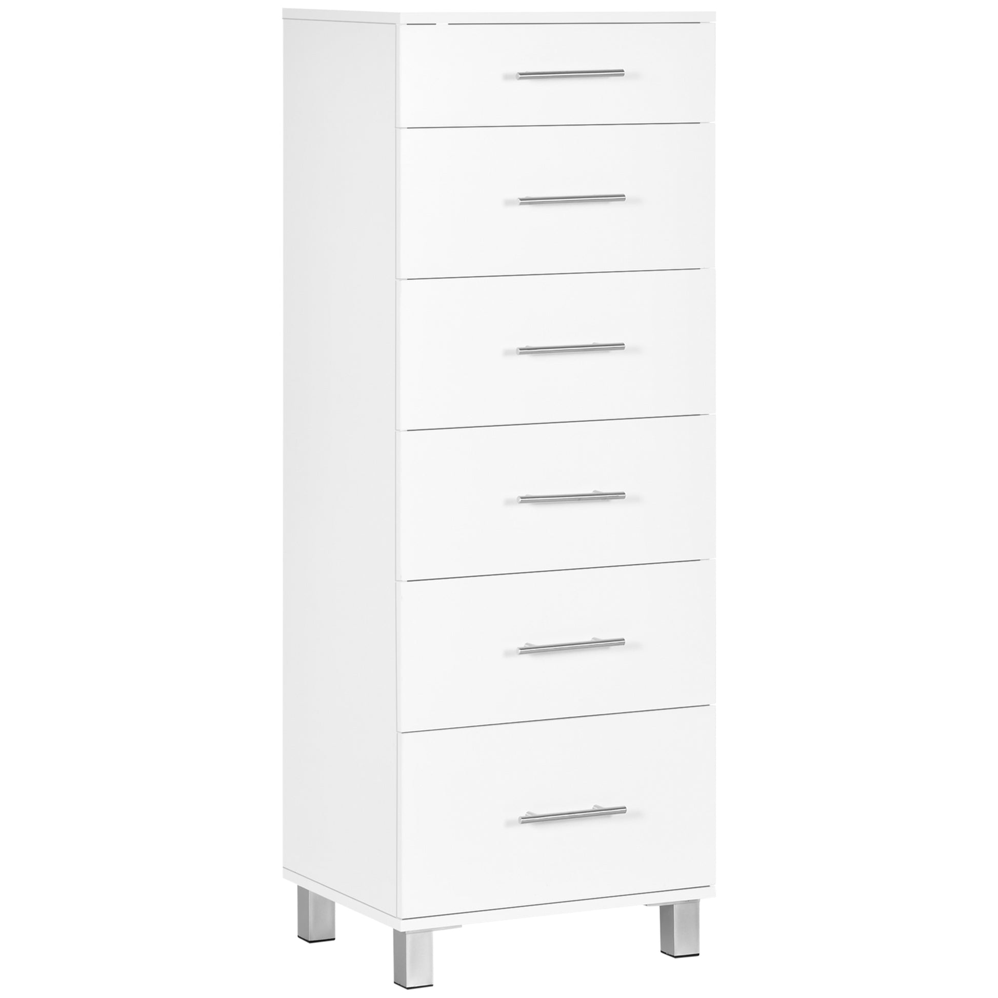 Chest of Drawers, Dresser with 6 Drawers for Bedroom, 6 Drawer Dresser for Living Room, White Storage Cabinets   at Gallery Canada