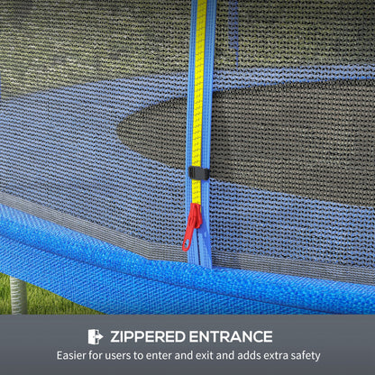 Weather-Resistant Trampoline Net for 14ft Round Trampoline, 8 Poles, Zippered Entrance, Blue and Black Trampolines   at Gallery Canada