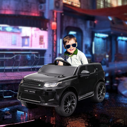 Land Rover Discovery Sport Licensed 12V Ride on Car w/ Remote, Soft Start, LED Lights, Music Horn, Black Electric Toy Cars Black  at Gallery Canada