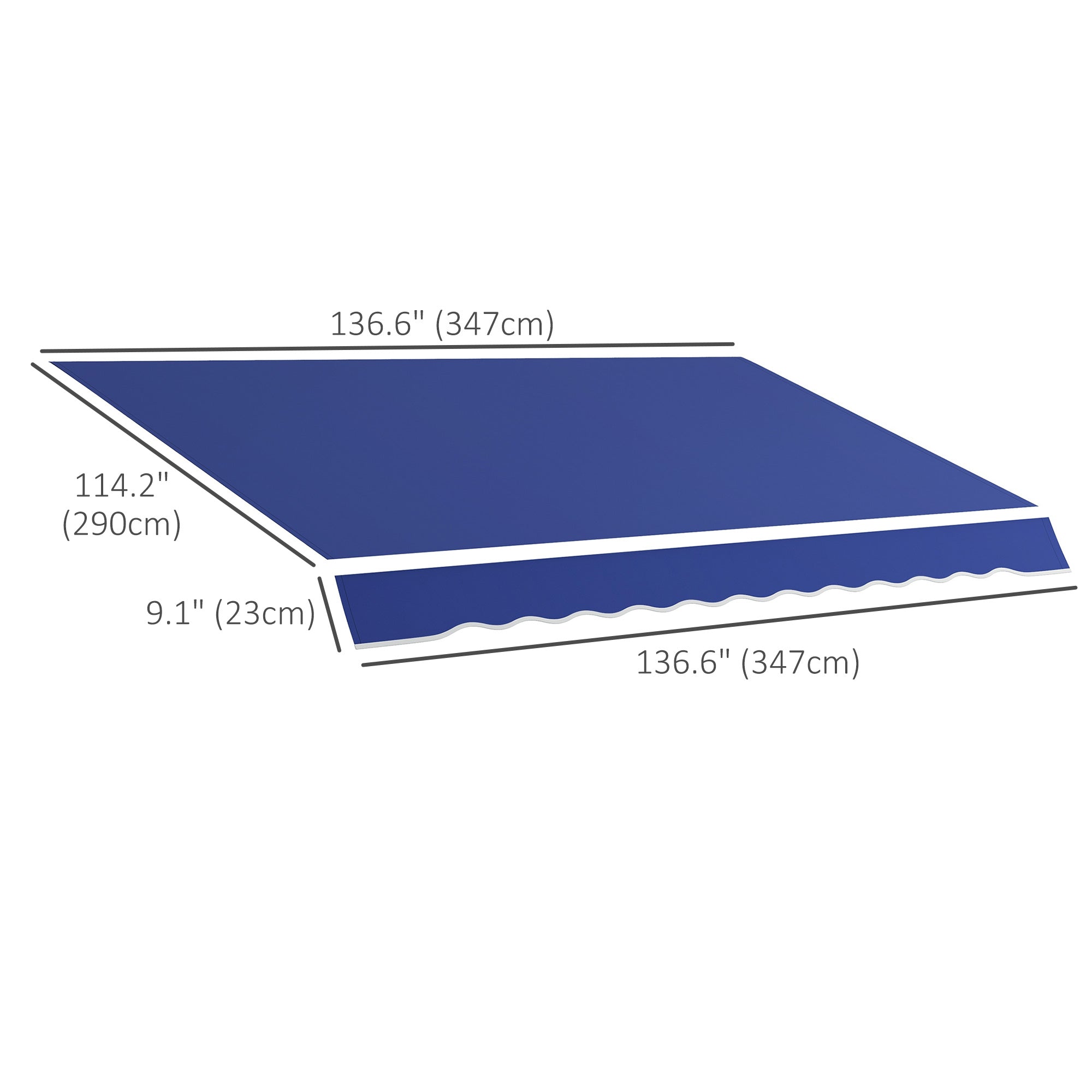 11' x 10' Outdoor Sunshade Canopy Awning Cover, Retractable Awning Fabric Replacement, UV Protection, Navy Blue Awning Fabric Replacement at Gallery Canada