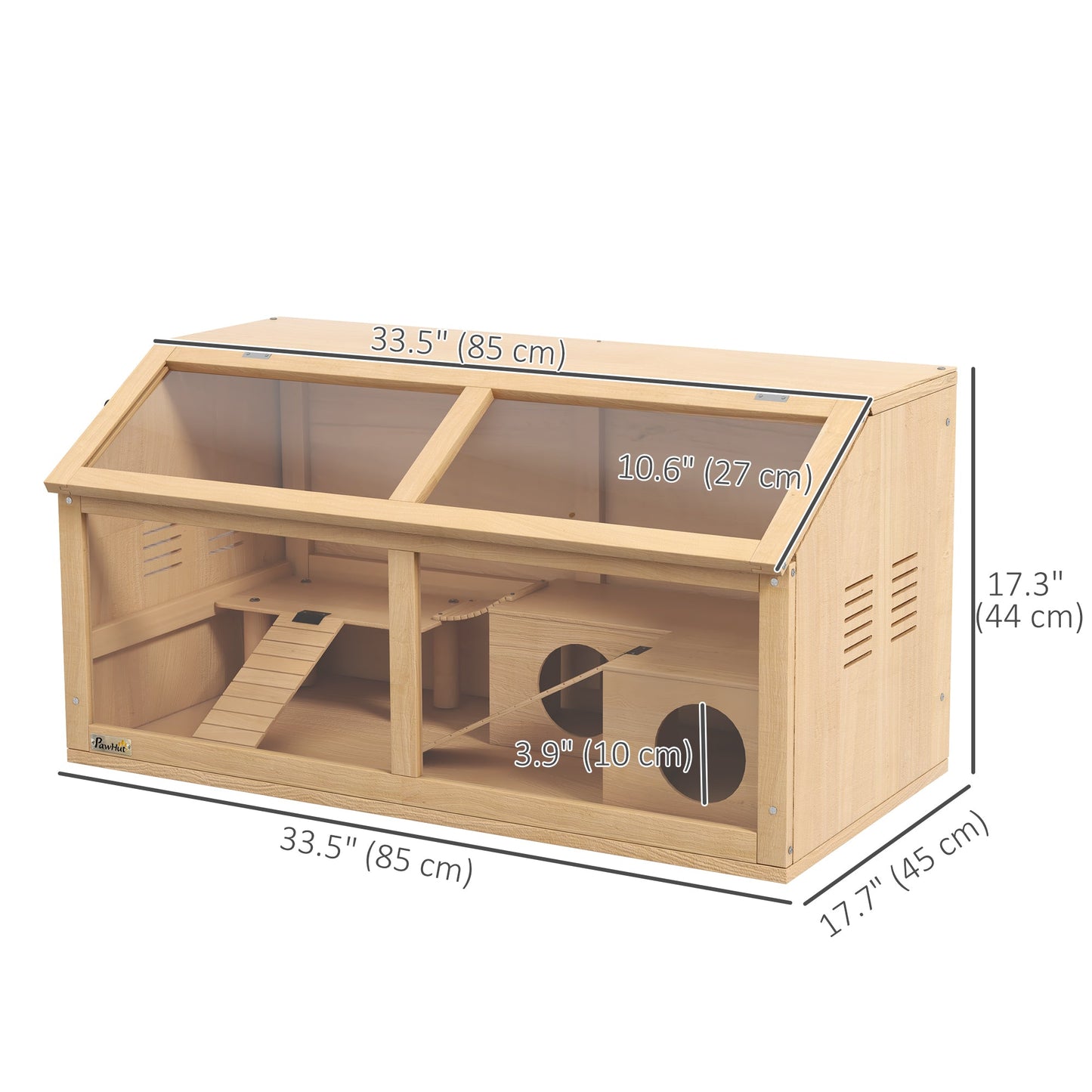 Rat Cage, Hamster Cage Wooden with Suspension Bridge, Ladders, Openable Top, Hut, Platform, for Gerbils Mice Hamster Cages   at Gallery Canada