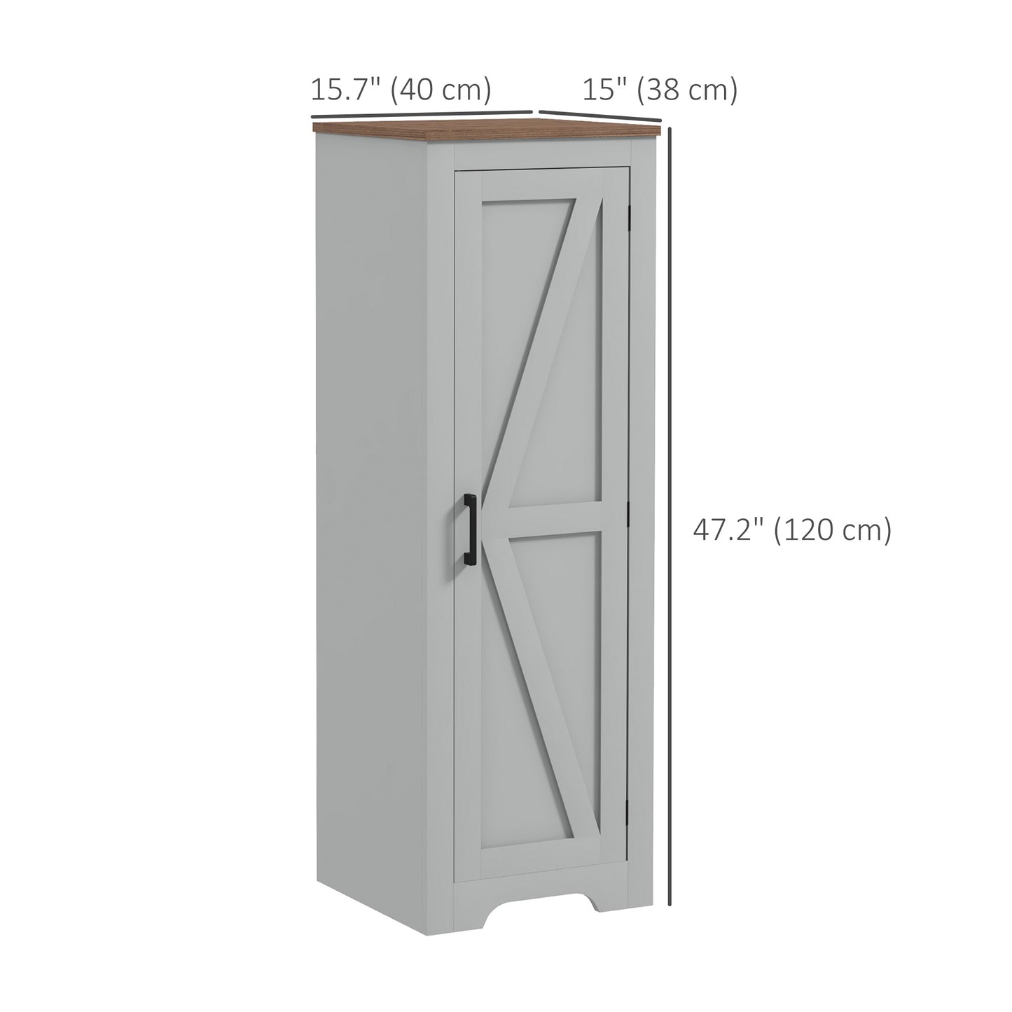 Farmhouse Accent Cabinet with Adjustable Shelf Barn Door Storage Cabinet for Living Room Floor Pantry Cabinet Grey Storage Cabinets   at Gallery Canada