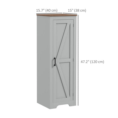 Farmhouse Accent Cabinet with Adjustable Shelf Barn Door Storage Cabinet for Living Room Floor Pantry Cabinet Grey Storage Cabinets   at Gallery Canada