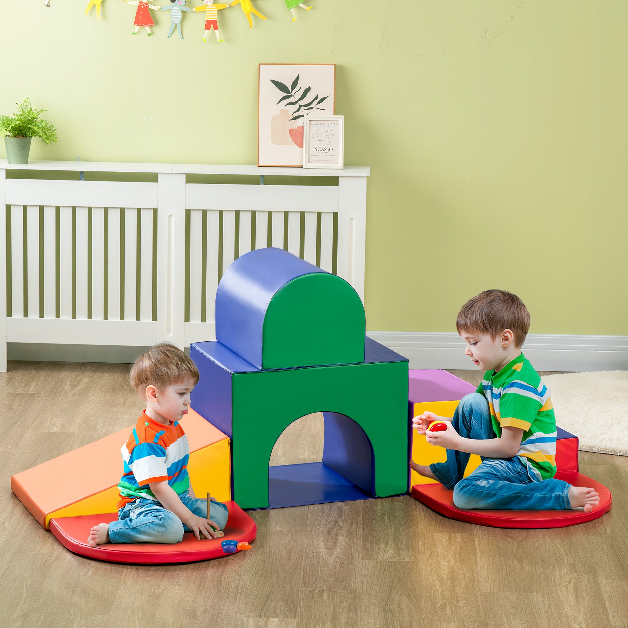 7-piece Soft Play, Foam Climbing Blocks for Toddlers, Kids' Educational Climbing Crawling Toys, Kids Foam Play Set Stairs and Ramp, Multicolored Baby Gym & Playmats at Gallery Canada