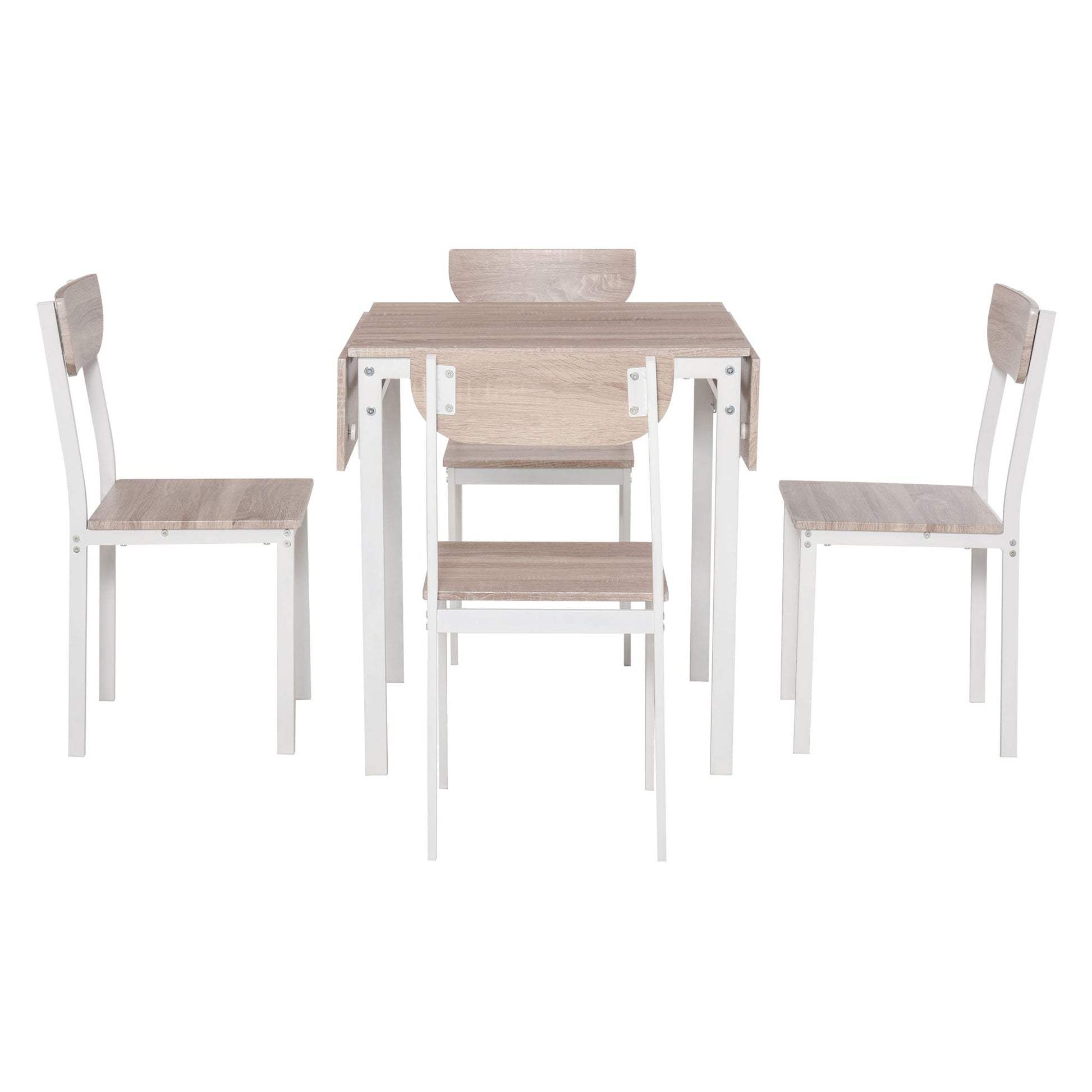 Dining Table Set for 4, Drop Leaf Kitchen Table and Chairs, Extendable Dining Room Table Bar Sets Natural  at Gallery Canada