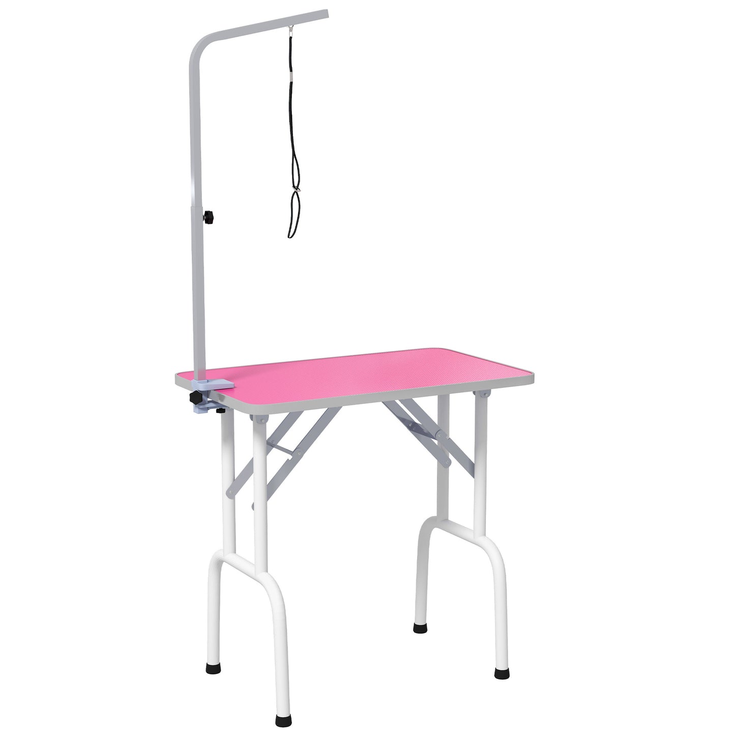 Foldable Pet Grooming Table for Dogs Cats with Adjustable Arm, Non-slip Surface, Pink Dog Grooming Tables   at Gallery Canada