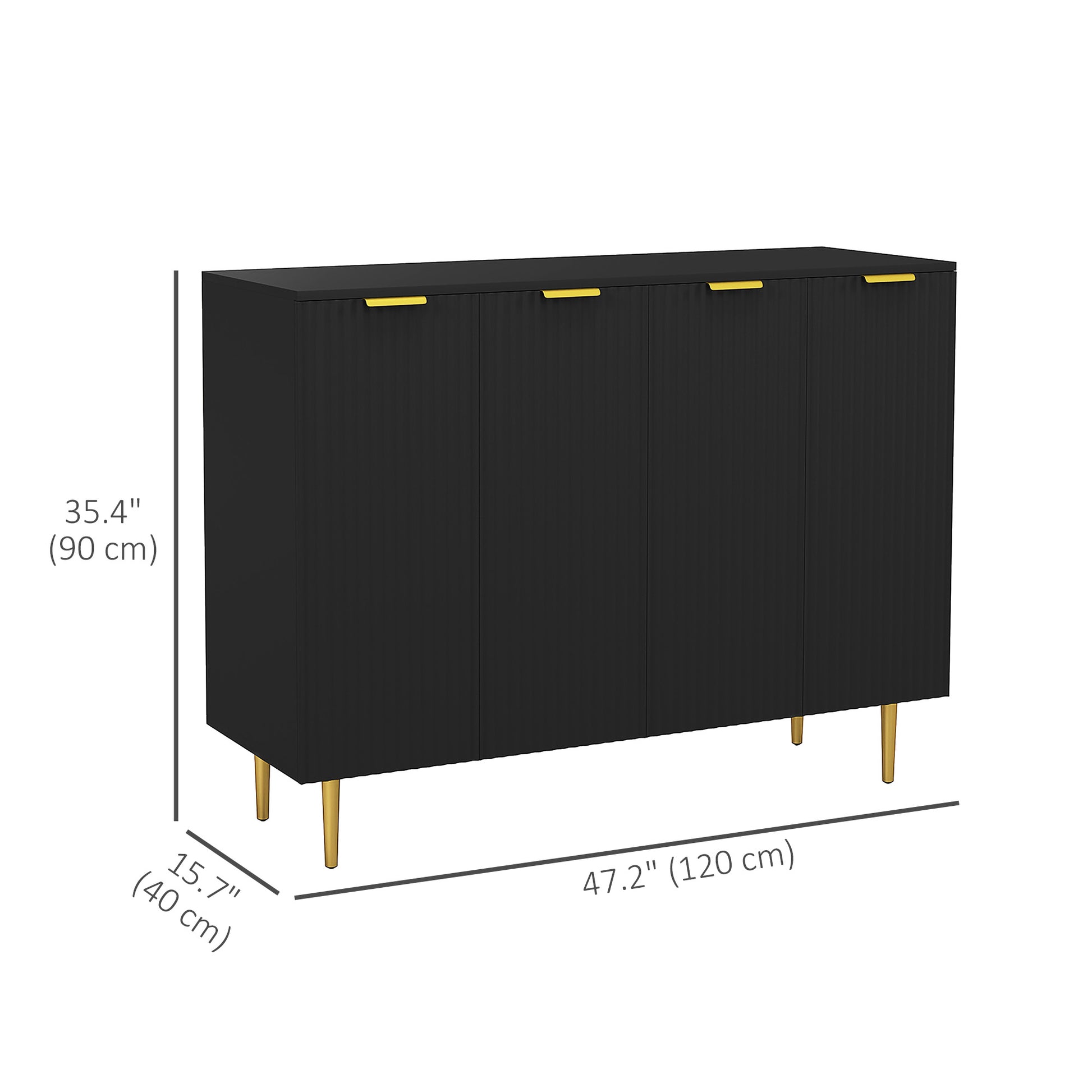 Modern Kitchen Storage Cabinet, Sideboard Buffet Cabinet with Adjustable Shelves for Hallway, Black Bar Cabinets   at Gallery Canada