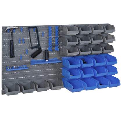 44PC Wall Mounted Storage Bins Parts Rack Kit with Storage Bins, Pegboard and Hooks, Garage Plastic Organizer, Blue Tool Organizers Multi Colour  at Gallery Canada