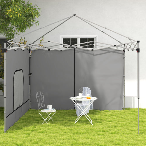 Instant Canopy Sidewall with Zipper and Mesh Window for 10 x 10 ft Straight Leg Pop Up Canopies, 2 Pack Sidewall Only
