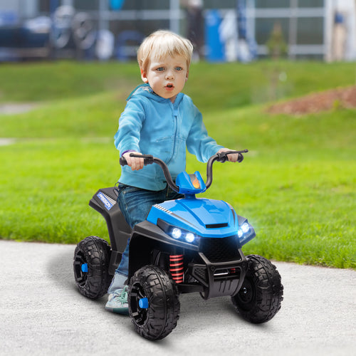 12V Kids ATV with Four Wheels Spring Suspension, Forward &; Backward, LED Light, MP3, Music, Blue