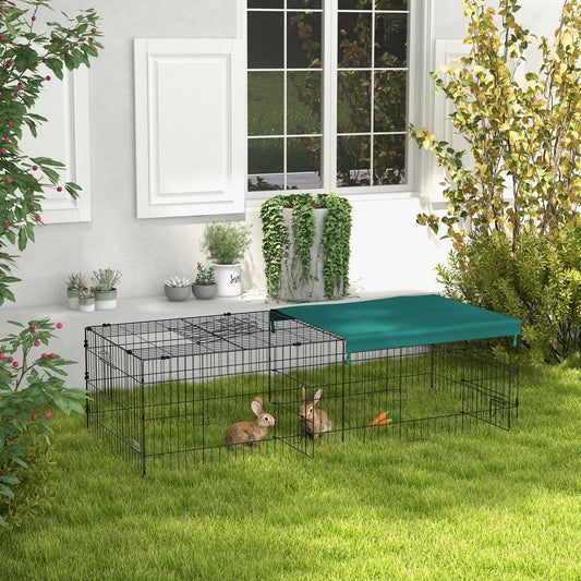 Small Animal Cage with Roof, Indoor/Outdoor Use, for Chicken, Rabbits, Chinchillas, 73" x 30" x 20", Green - Gallery Canada