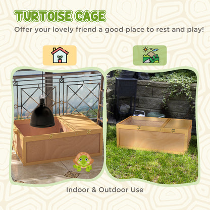 Wooden Tortoise Enclosure with Two Room Design, for Indoor Use, 37" x 25" x 13", Nature Wood Houses & Habitats   at Gallery Canada