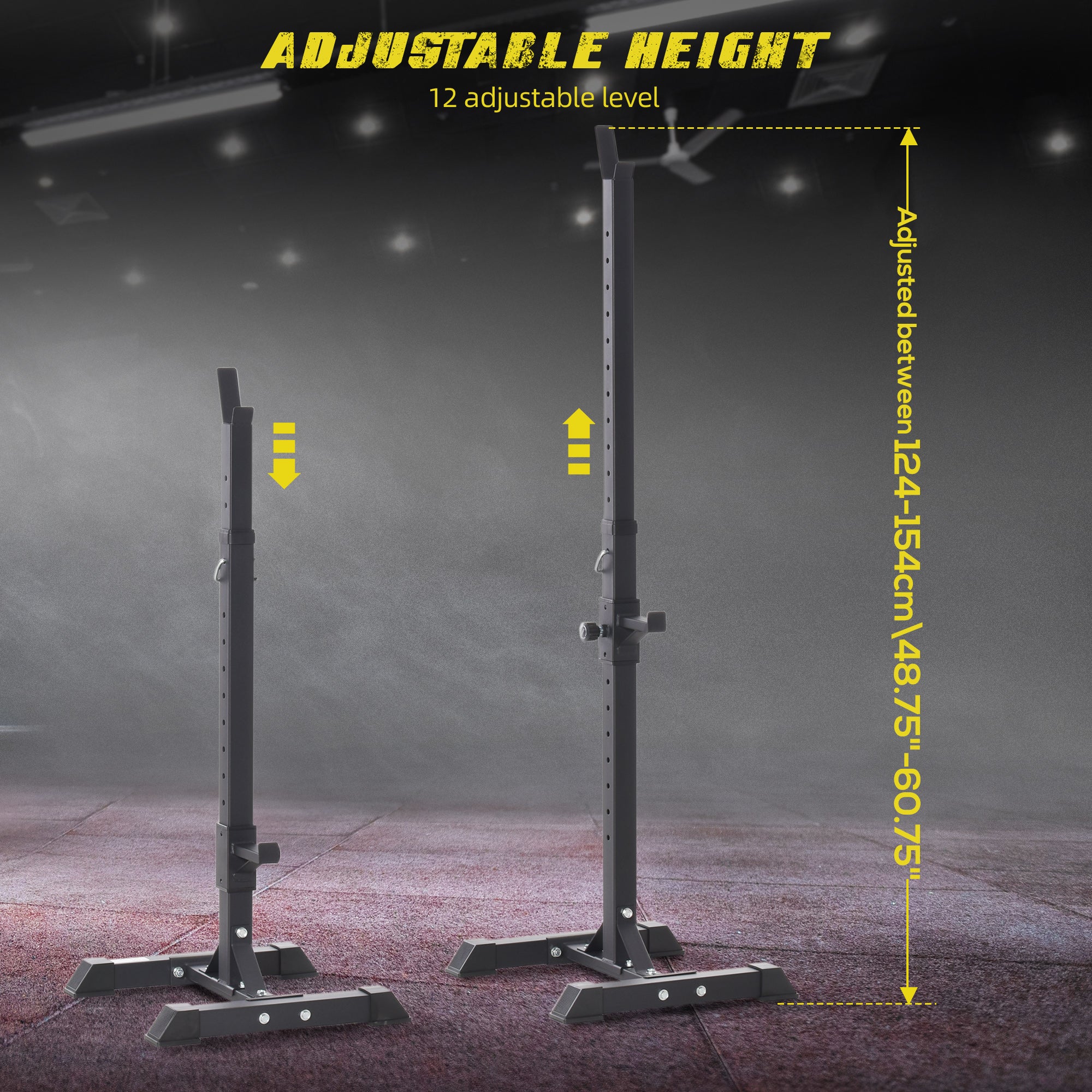 Adjustable Stable Power Squat Stand Portable 2 Bars Barbell Holder Weight Rack Black Power Towers at Gallery Canada