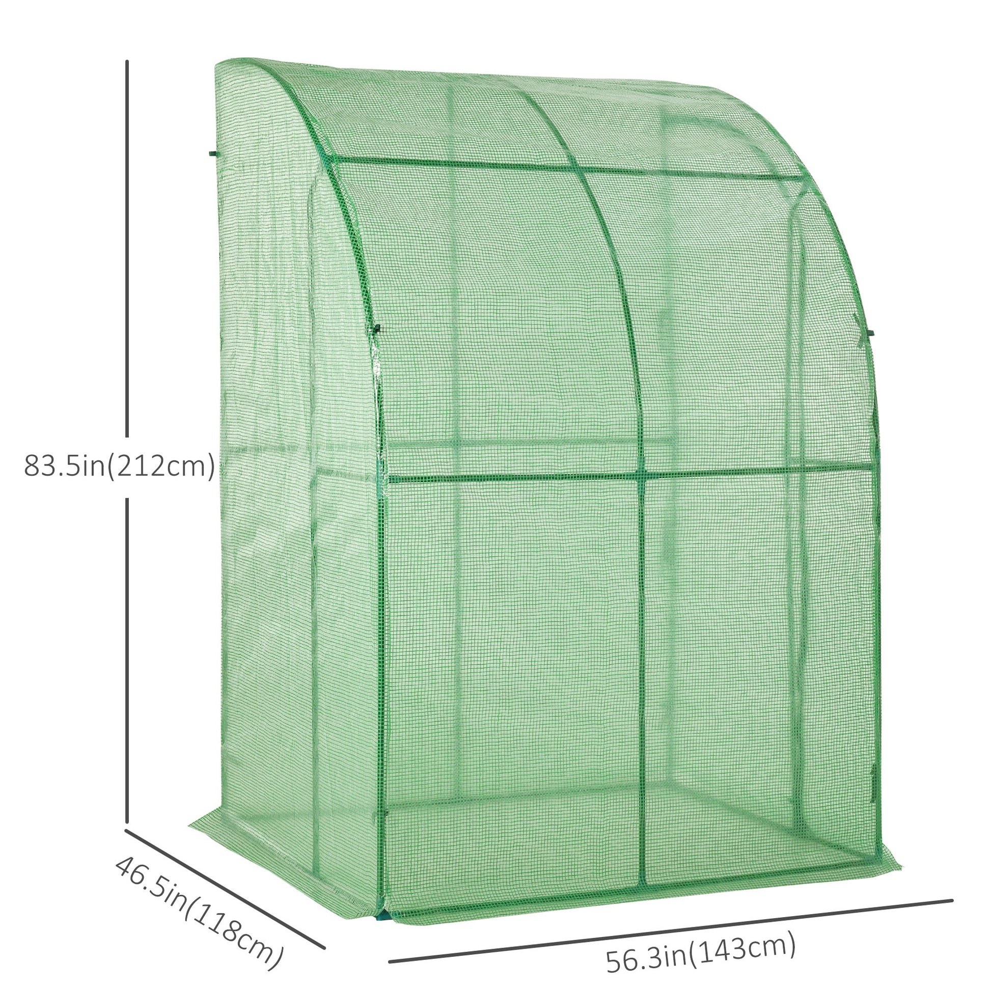 Polycarbonate Walk-in Greenhouse with Roll-Up Door, 5' x 4' x 7' - Green Walk In Greenhouses   at Gallery Canada