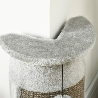 23" Cat Scratching Post with Covered Plush, Play Balls, for Indoor Cats, Grey Cat Posts   at Gallery Canada