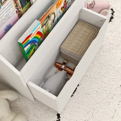 Kids Bookshelf with 3 Tier Display Shelves, Drawer for Nursery, White Baby & Kids Storage   at Gallery Canada