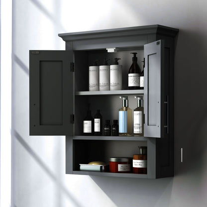 Bathroom Wall Cabinet, Medicine Cabinet, Toilet Storage Cabinet with Shelf for Living Room and Entryway, Black Bathroom Cabinets   at Gallery Canada