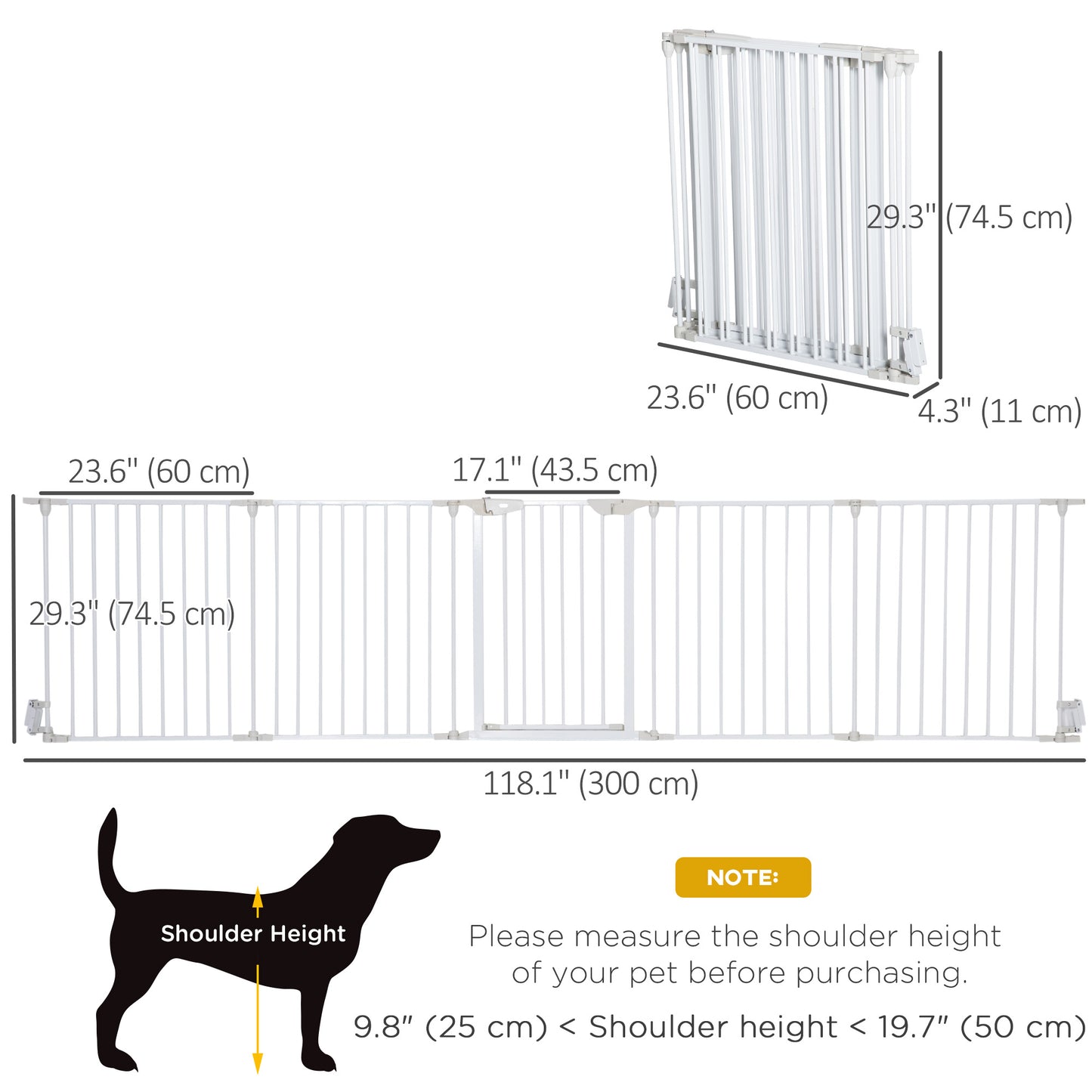 Foldable Dog Playpen Indoor for Small Medium Dogs with Door, for Stairway, Doorway, Hallway, White Houses, Kennels & Pens   at Gallery Canada