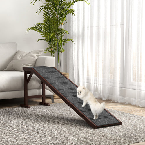 Pet Ramp Bed Steps for Dogs Cats Non-slip Carpet Top Platform Pine Wood 74
