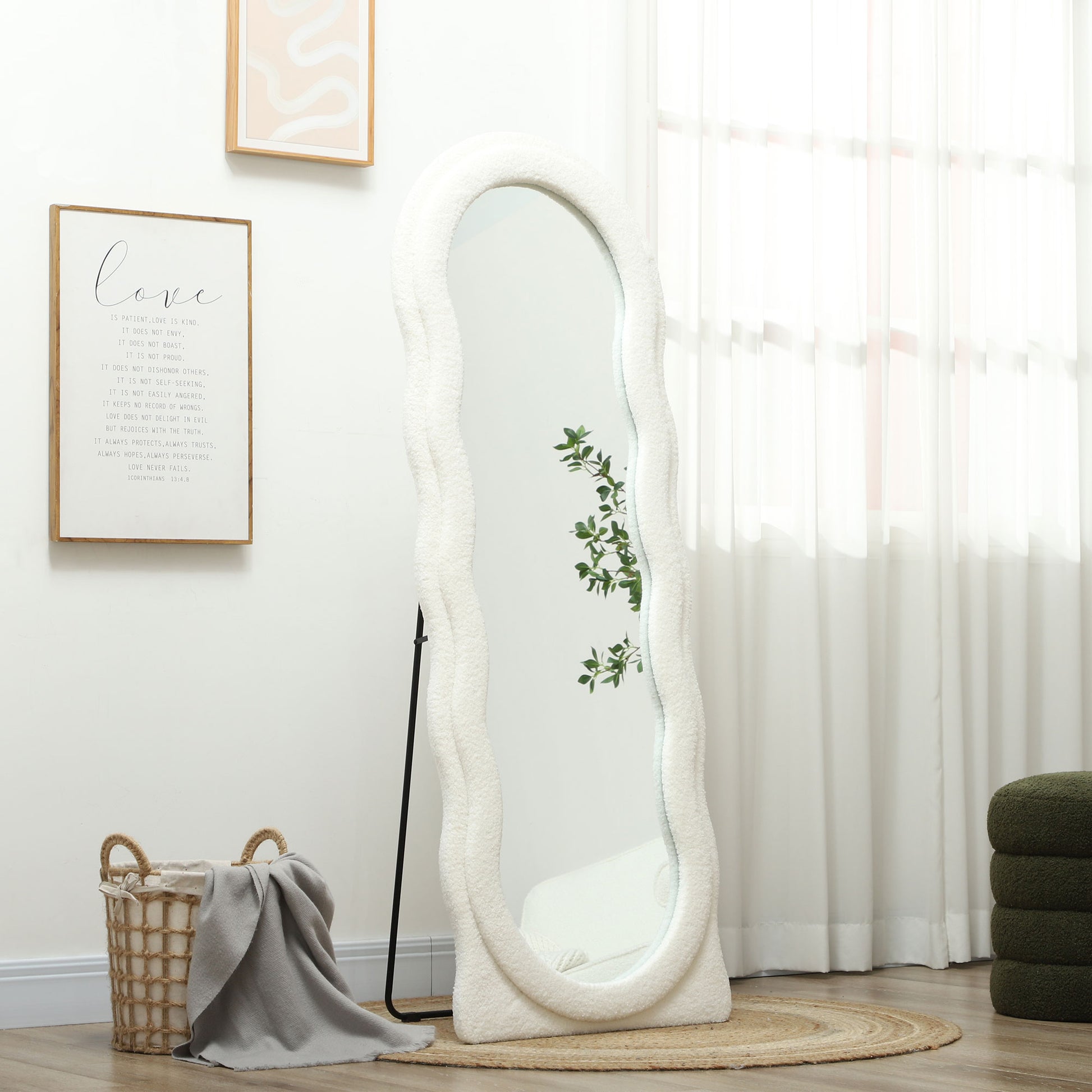 Floor Standing Mirror, Full Length Mirror, Free Standing, Leaning or Wall Mirror with Frame and Arched Top, White Full Length Mirrors White  at Gallery Canada