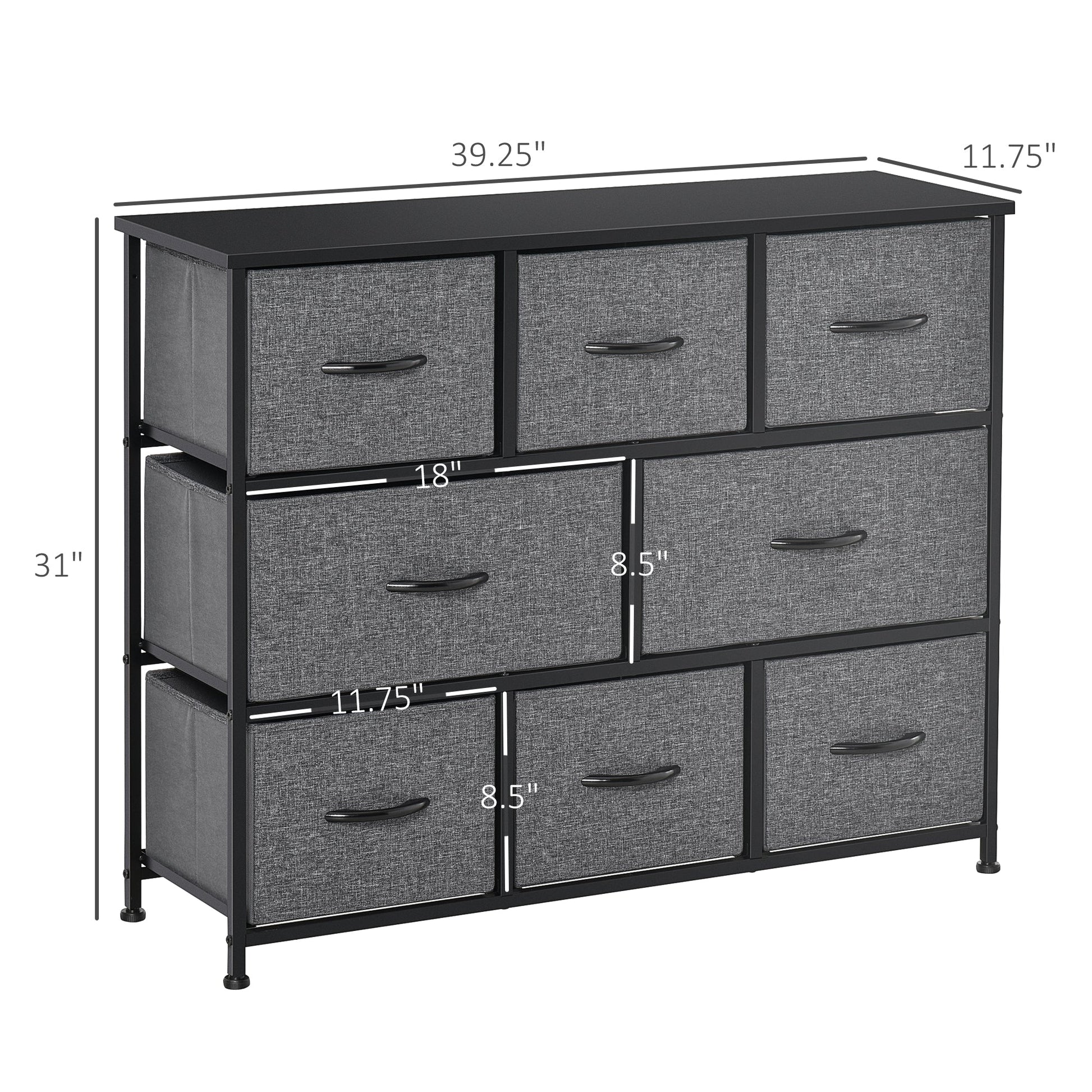 8-Bin Dresser Storage Tower Cabinet Organizer Unit, Easy Pull Fabric Bins with Metal Frame for Living Room Storage Cabinets   at Gallery Canada