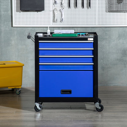 4-Drawer Tool Chest with 4 Wheels, Rolling Tool Box and Storage Cabinet, Portable Tool Organizer for Garage, Blue Tool Organizers   at Gallery Canada