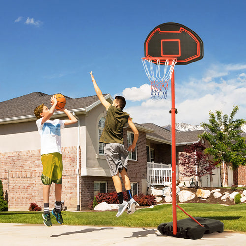 Portable Basketball Stand, 5-7FT Adjustable Outdoor Indoor Hoop System with Wheels For Youth
