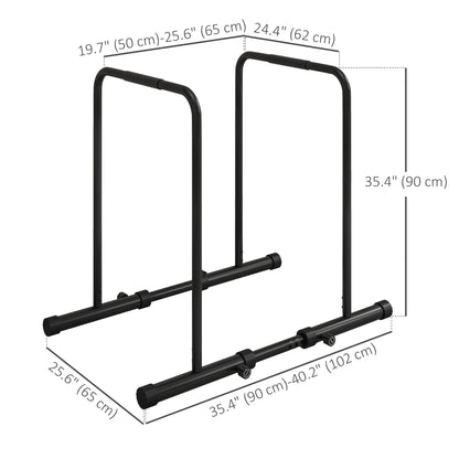 Adjustable Dip Station, Push Up Bars with 6 Width and 2 Height Levels for Home Gym Fitness Workout More-Strength Training Equipment   at Gallery Canada