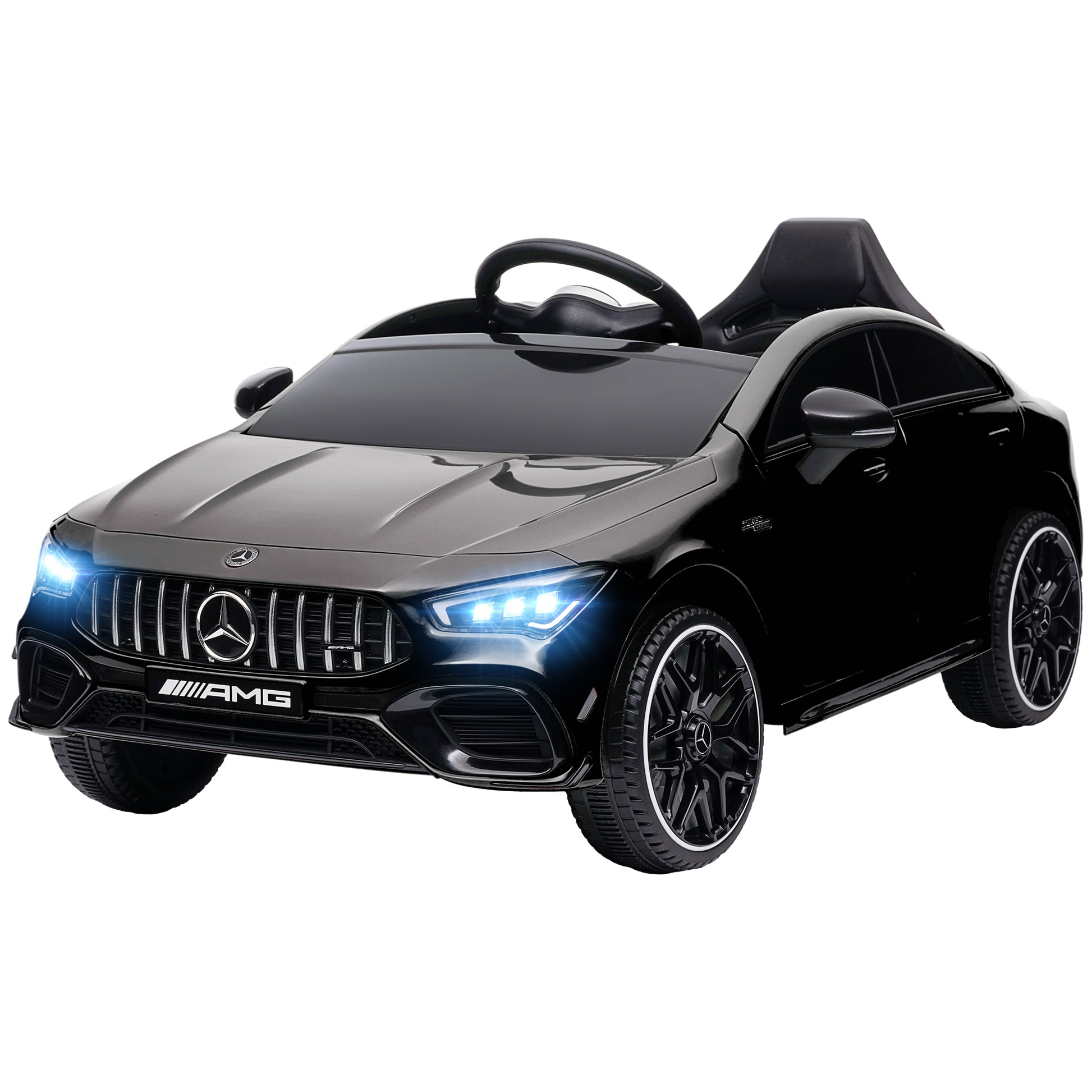 Mercedes-AMG Licensed 12V Ride on Car, Kids Electric Car with Remote Control, Spring Suspension, LED Lights, Black Electric Toy Cars   at Gallery Canada