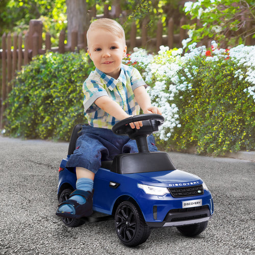 2 in 1 6V Land Rover Licensed Electric Car for Kids, Sliding Car with Music Horn Headlights, for 18-60 Months Blue