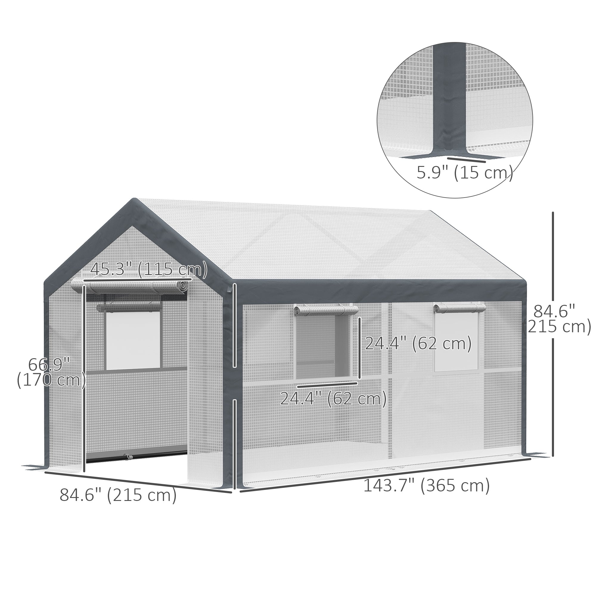 7' x 12' x 7' Heavy Duty Walk-In Greenhouse Vegetable Seed Growth Tent Outdoor Plant Growing Tunnel Warm House Flower Shed Backyard, White Tunnel Greenhouses at Gallery Canada