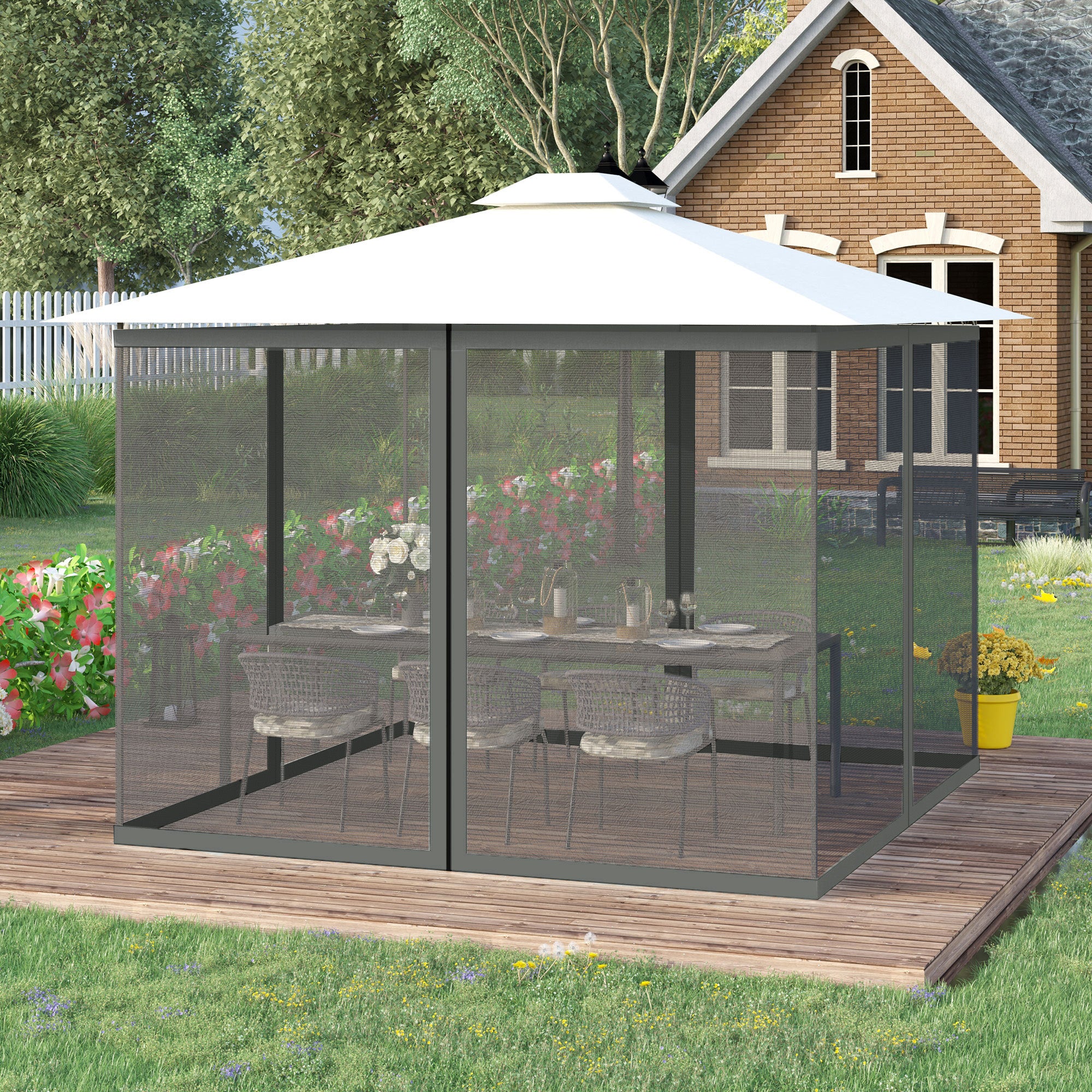 Replacement Mosquito Netting for Gazebo 10' x 13' Black Screen Walls for Canopy with Zippers Gazebos at Gallery Canada