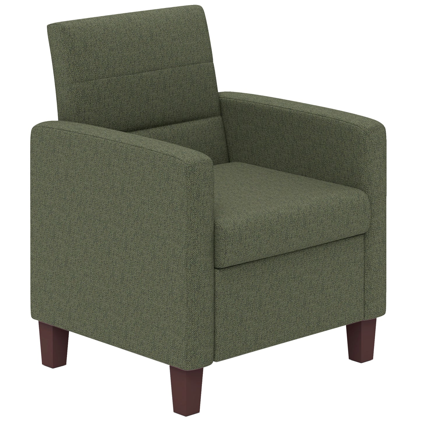 Fabric Accent Chair, Modern Armchair with Seat Cushion and Non-Slip Pads for Living Room, Bedroom, Dark Green Accent Chairs at Gallery Canada