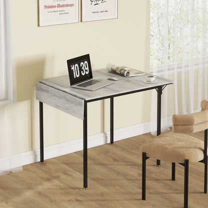 Drop Leaf Folding Dining Table for Small Space, Extendable Kitchen Table for 2 to 4 People, Grey Dining Tables   at Gallery Canada