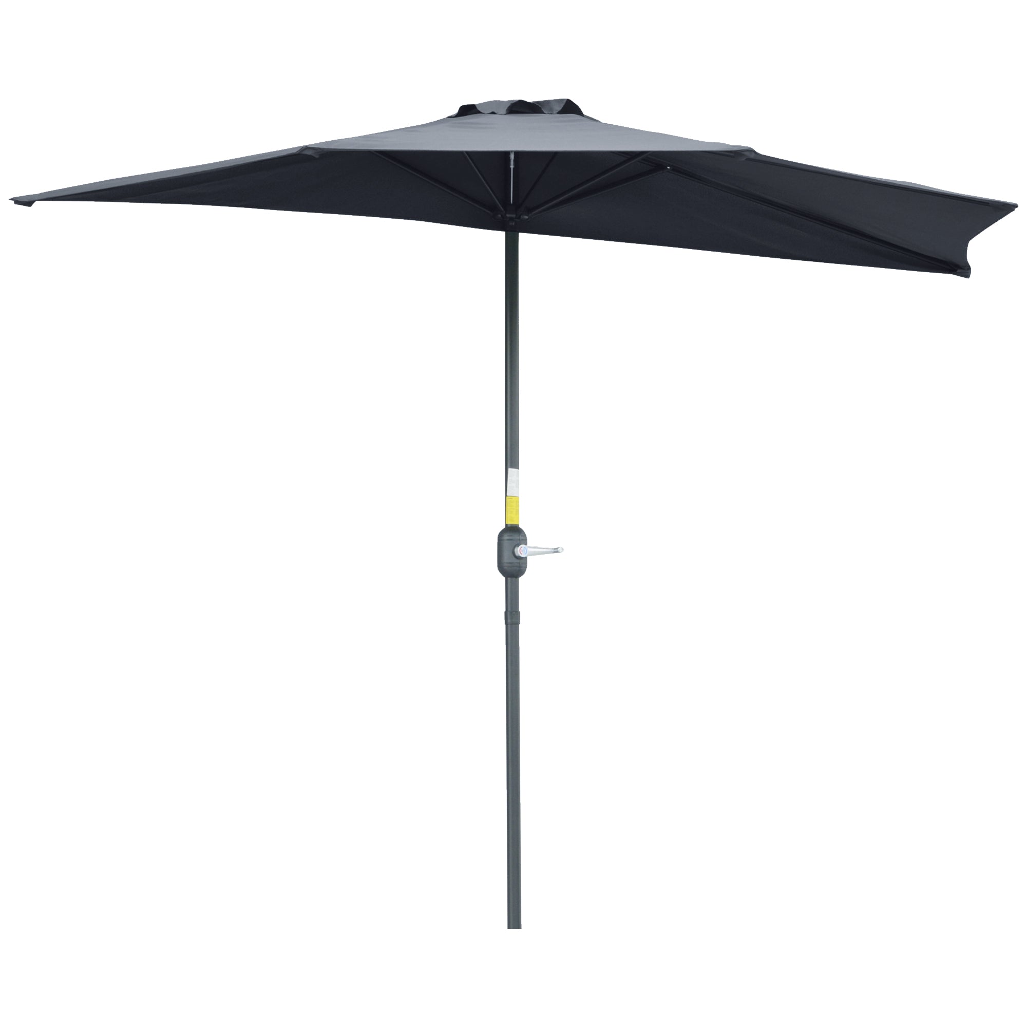 9ft Half Round Umbrella Outdoor Balcony Parasol Patio Garden Outdoor Window Sun Shade w/ 5 Ribs Grey Sun Umbrellas Grey at Gallery Canada