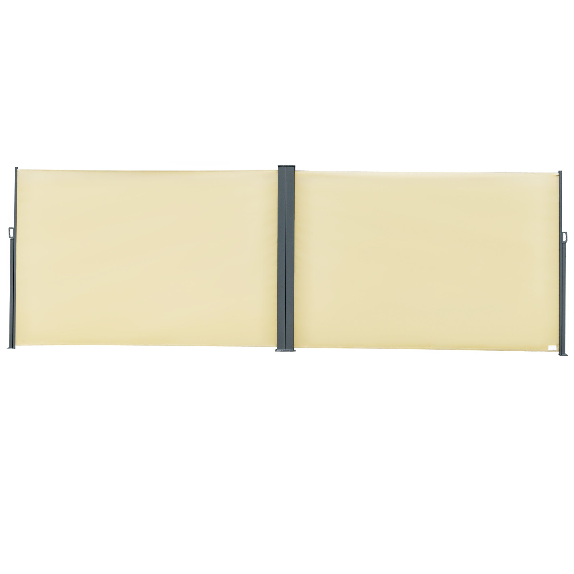 Patio Retractable Double Side Awning, Folding Privacy French Screen Fence, Privacy Wall Corner Divider, Garden Outdoor Sun Shade Wind Screen, Indoor Room Divider, Beige Side Awnings at Gallery Canada