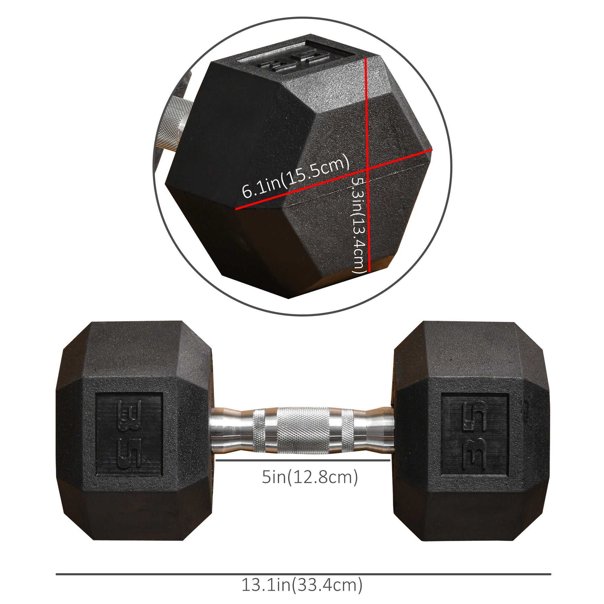 35lbs Rubber Dumbbells Weight Dumbbell Hand Weight Barbell for Body Fitness Training for Home Office Gym, Black Dumbbells & Barbells at Gallery Canada